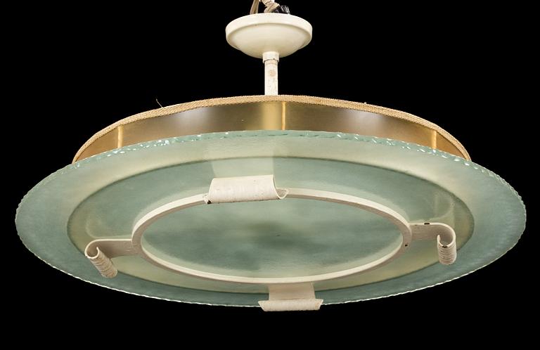 A 1930s art déco ceiling light.