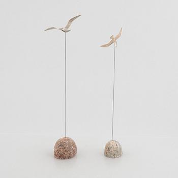 Rey Urban, two sterling silver birds, Stockholm 1995-2007.