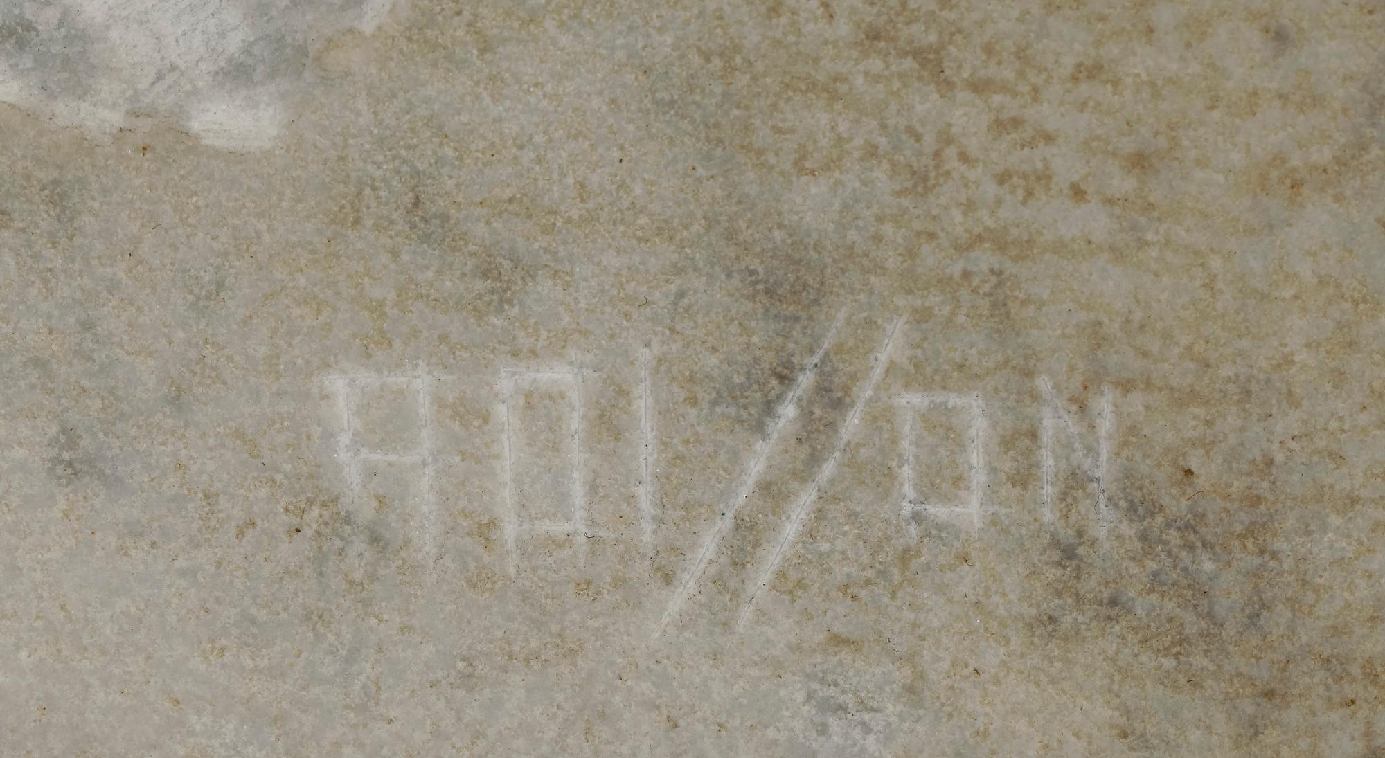 AXEL OLSON, relief, marmor, sign.