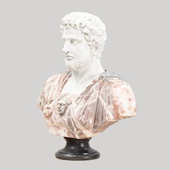 Sculpture bust. Marble. Height 77 cm. Length 69 cm.