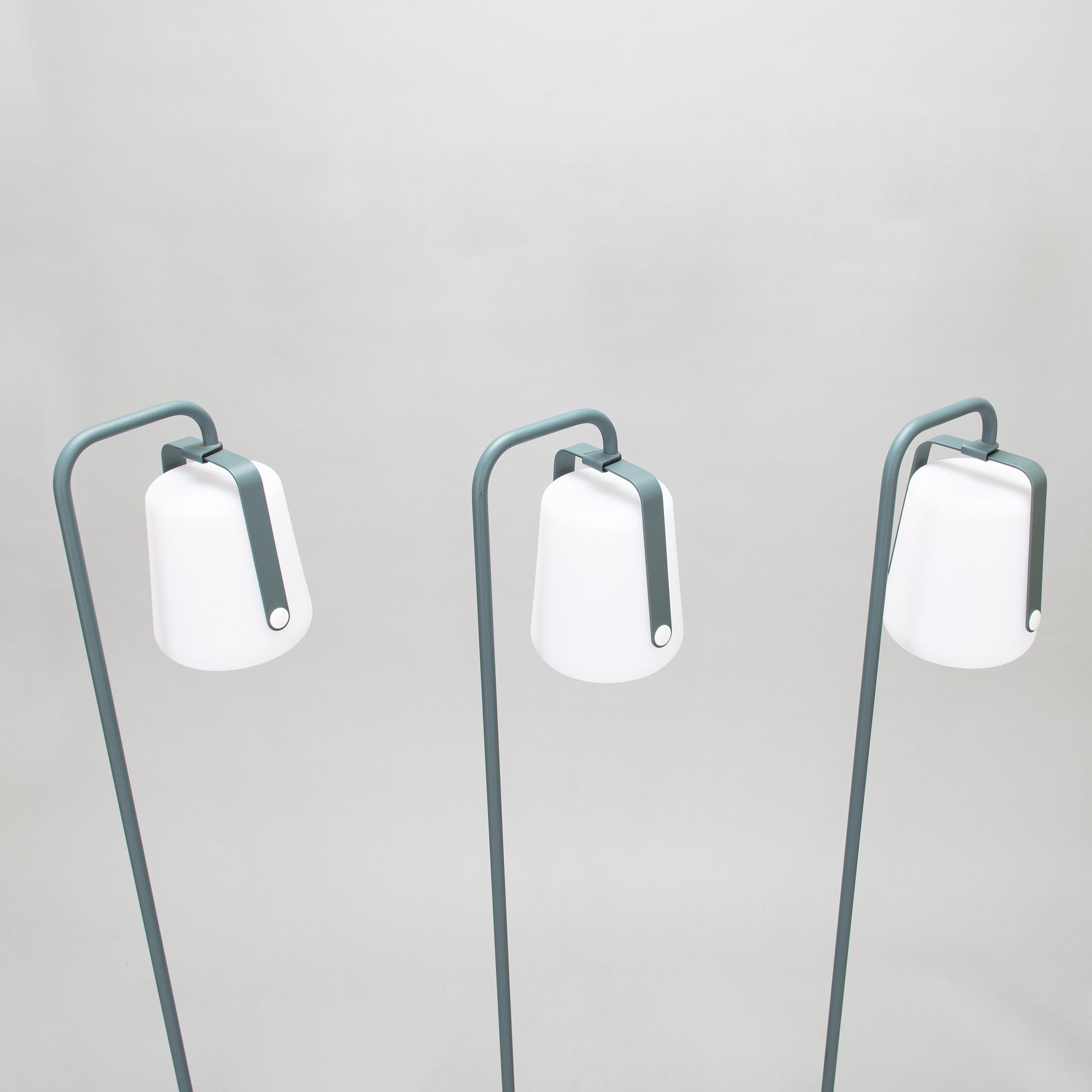 Tristan Lohner, Three 2018 'Balad' lamps and Balad lamp 'upright stand' for Fermob.