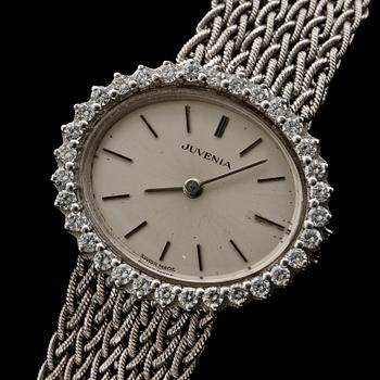 DAMARMBANDSUR, 18k vitguld med 32 briljantslipade diamanter, tot ca 0.96 ct, Juvenia, Schweiz, 1900-tal. Vikt 50 g.