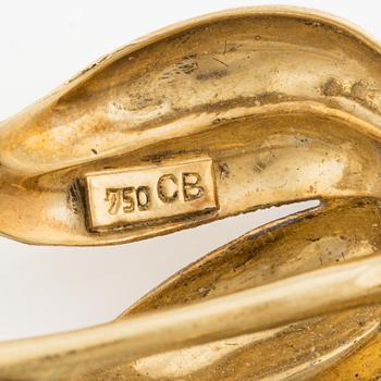 Brosch, Bucherer, 18K guld i form av tistel med rubiner.
