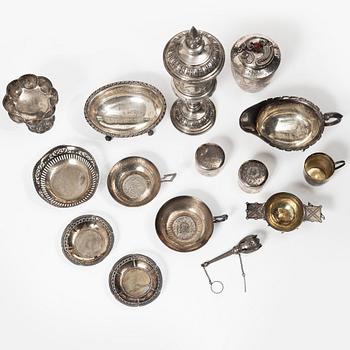 Silver, 15 pieces, 19th-20th century.