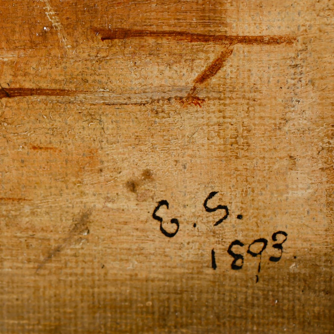 OKÄND KONSTNÄR, olja på duk, monogramsignerad ES och daterad 1893.