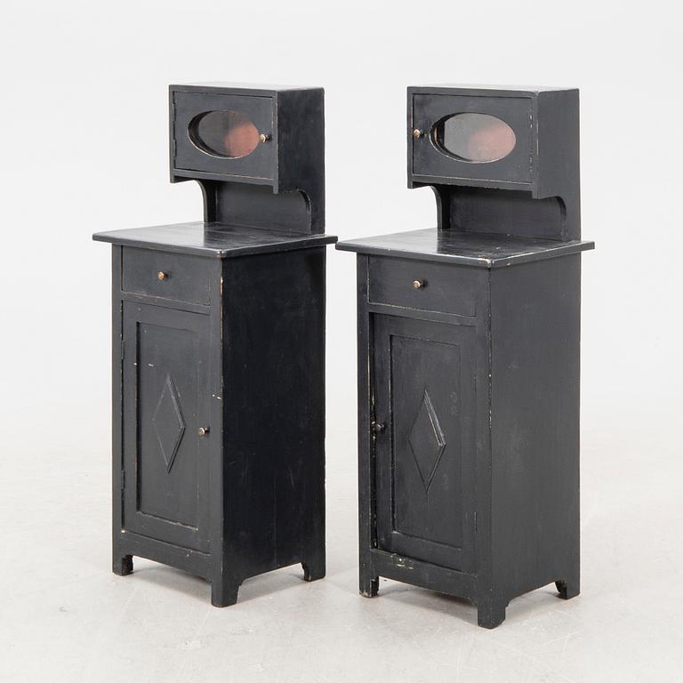 A pair of painted bedside tables first half of the 20th century.