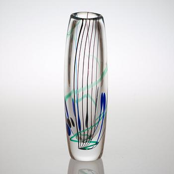 A Vicke Lindstrand 'Abstracta' glass vase, Kosta 1950's.