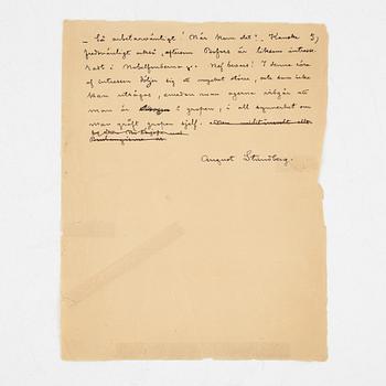 Egenhändigt kapitelmanuskript av Strindberg, 1912.