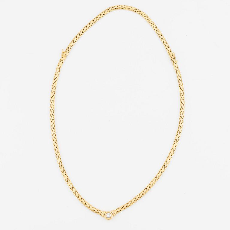 Collier/armband med en rund briljantslipad diamant ca 0.35 ct.