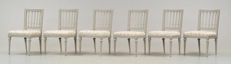 Six late Gustavian chairs by E Ståhl.