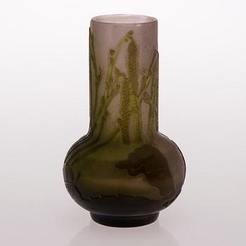 An Emile Gallé Art Nouveau cameo glass vase, signed Gallé.