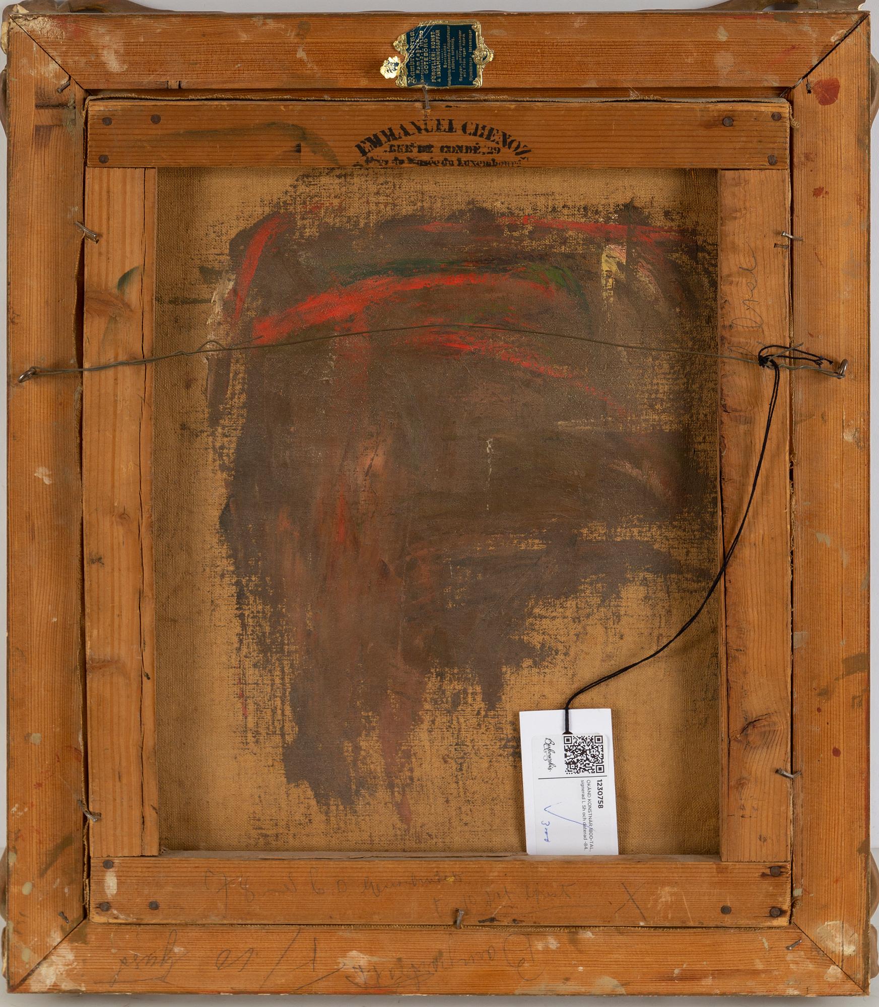 UNKNOWN ARTIST, 19th century, signed L Sh and dated -84.