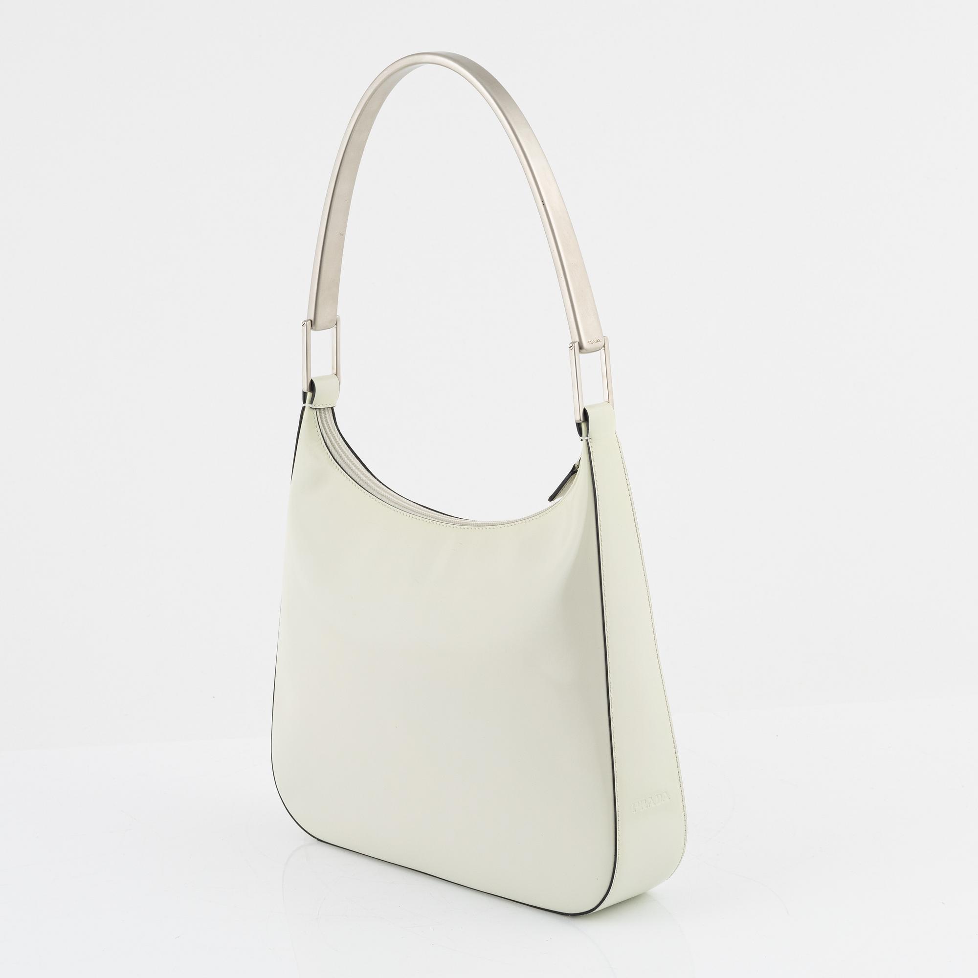 Prada, a white leather bag.