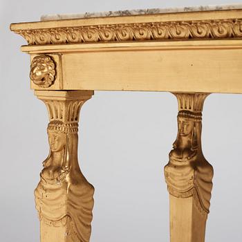 A late Gustavian console table, early 19th century.