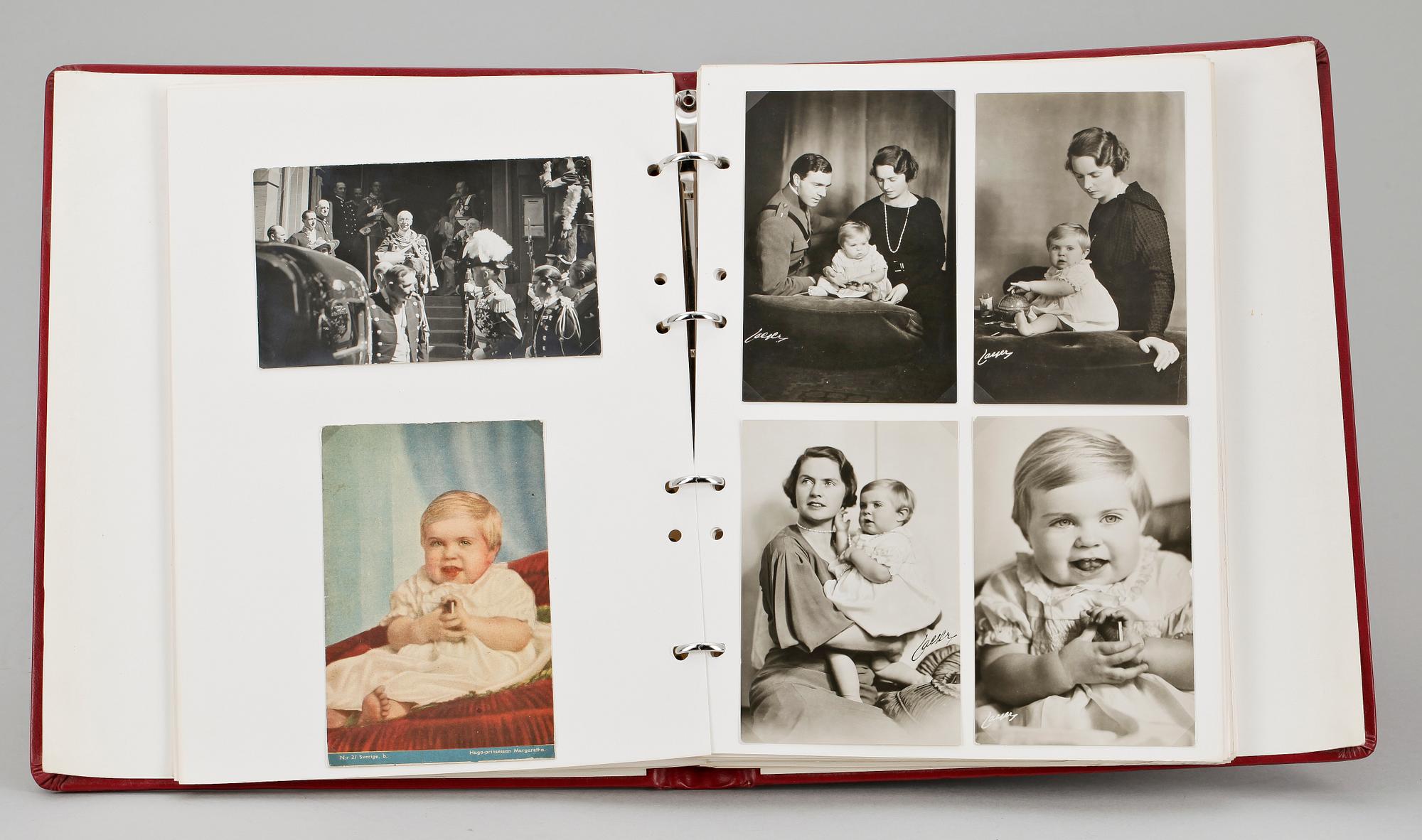 ALBUM 6 st MED KUNGLIGA VYKORT, mest Sverige 1930-50/60-tal.