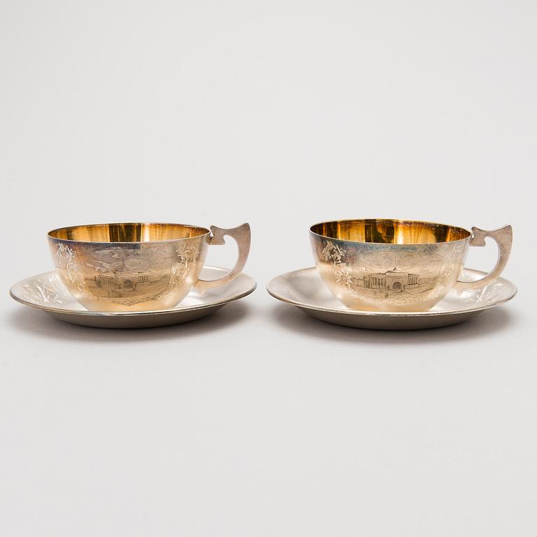 A pair of mid-20th Century silver tea cups from Tallinn.