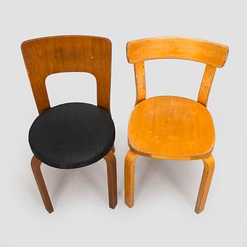 Alvar Aalto, stolar, 2 st, modell 66 och 69,  Artek 1900-talets mitt.