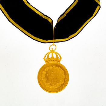 Medalj, "För trohet och flit". Pro Patria, 18K guld 1969.