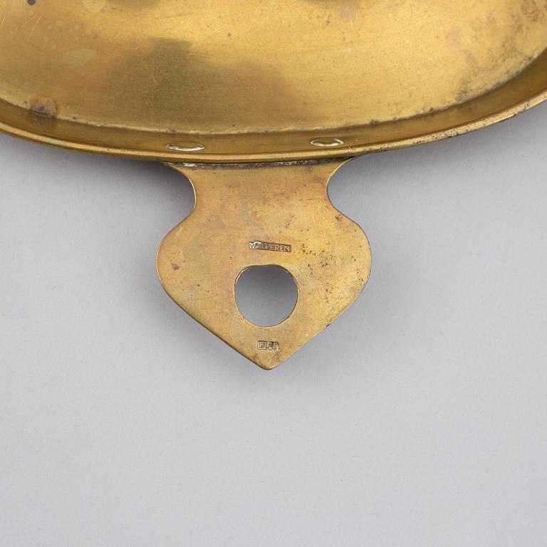 A pair of North European Brass double candelholders, 19th century.