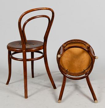 STOLAR, 4 st, böjträ, Thonet, tidigt 1900-tal.