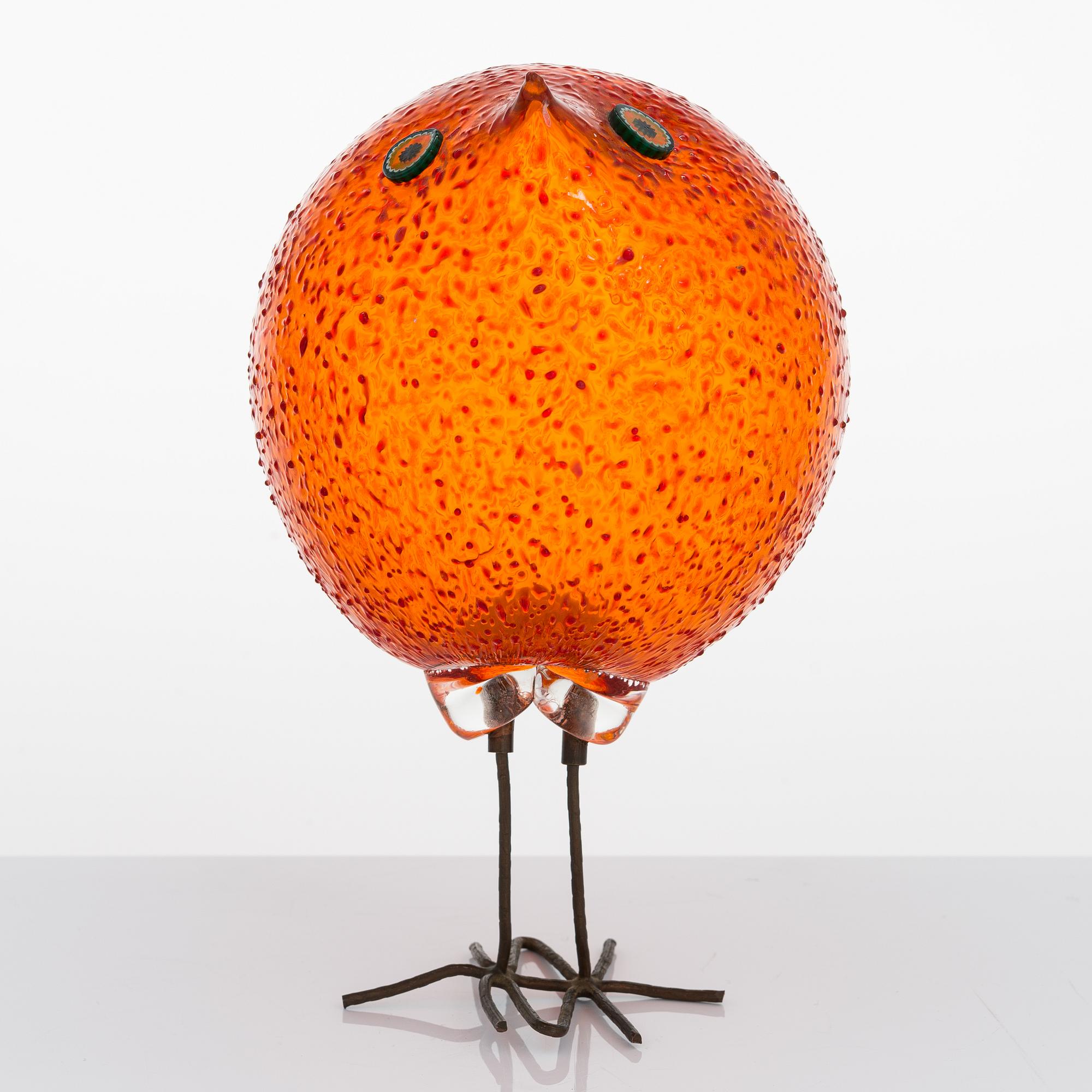 ALESSANDRO PIANON, lintu, "Pulcino", Vistosi, Italien, 1960-luku.
