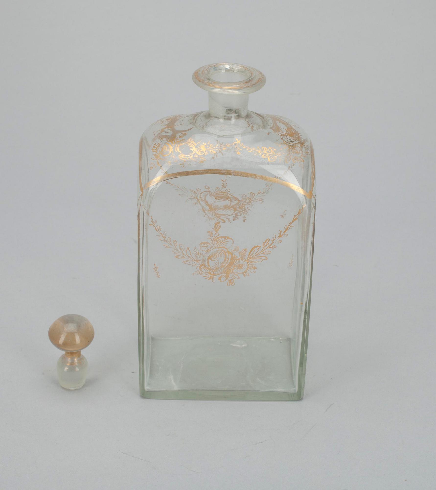 KARAFF MED PROPP, glas, 1800-talets hälft.