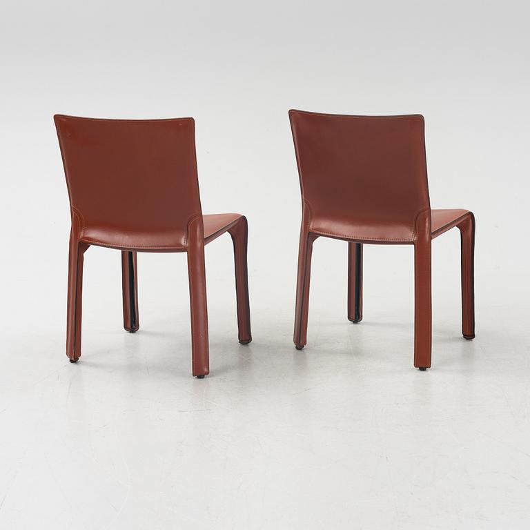 A pair of model 412 CAB chairs by Mario Bellini for Cassina.