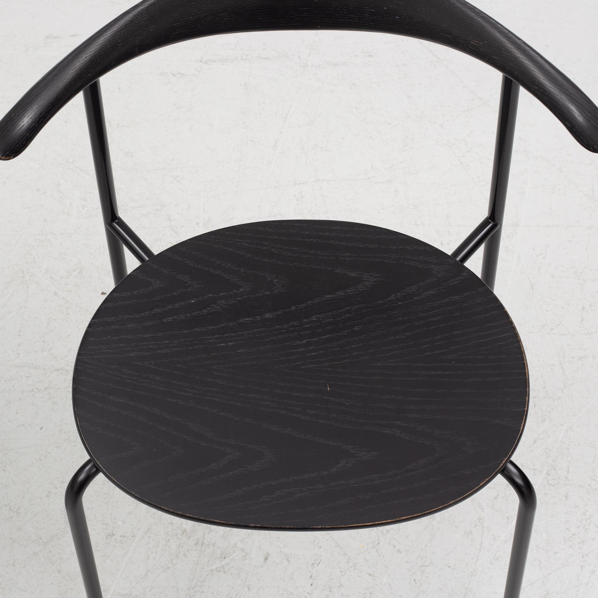 Hans J. Wegner, a set of six black oak chairs, 'CH88T', Carl Hansen & Son, Denmark, 2016.