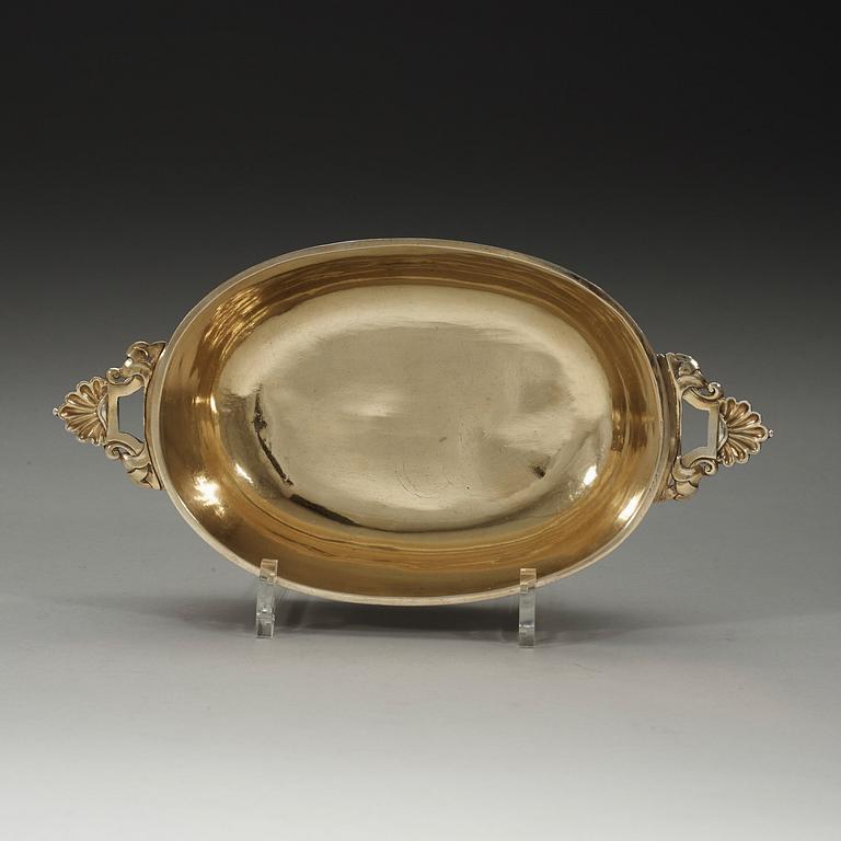 A Swedish 18th century parcel-gilt bowl, marks of Carl Björkman, Nyköping (1735-1745).