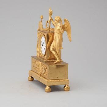 A French Empire 19th century gilt bronze mantel clock.