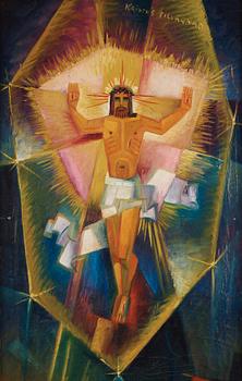 Gösta Adrian-Nilsson, "Christ revealed above the Eiffel Tower" (Kristus uppenbarar sig över Eiffeltornet (Kristus tillägnad)).