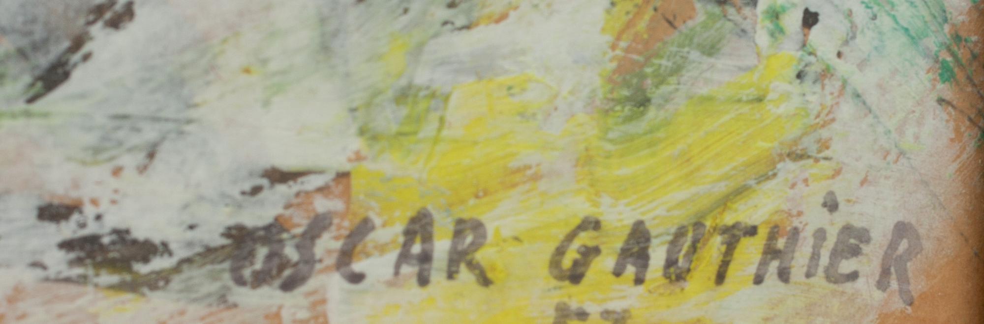 OSCAR GAUTHIER, gouache, signerad.