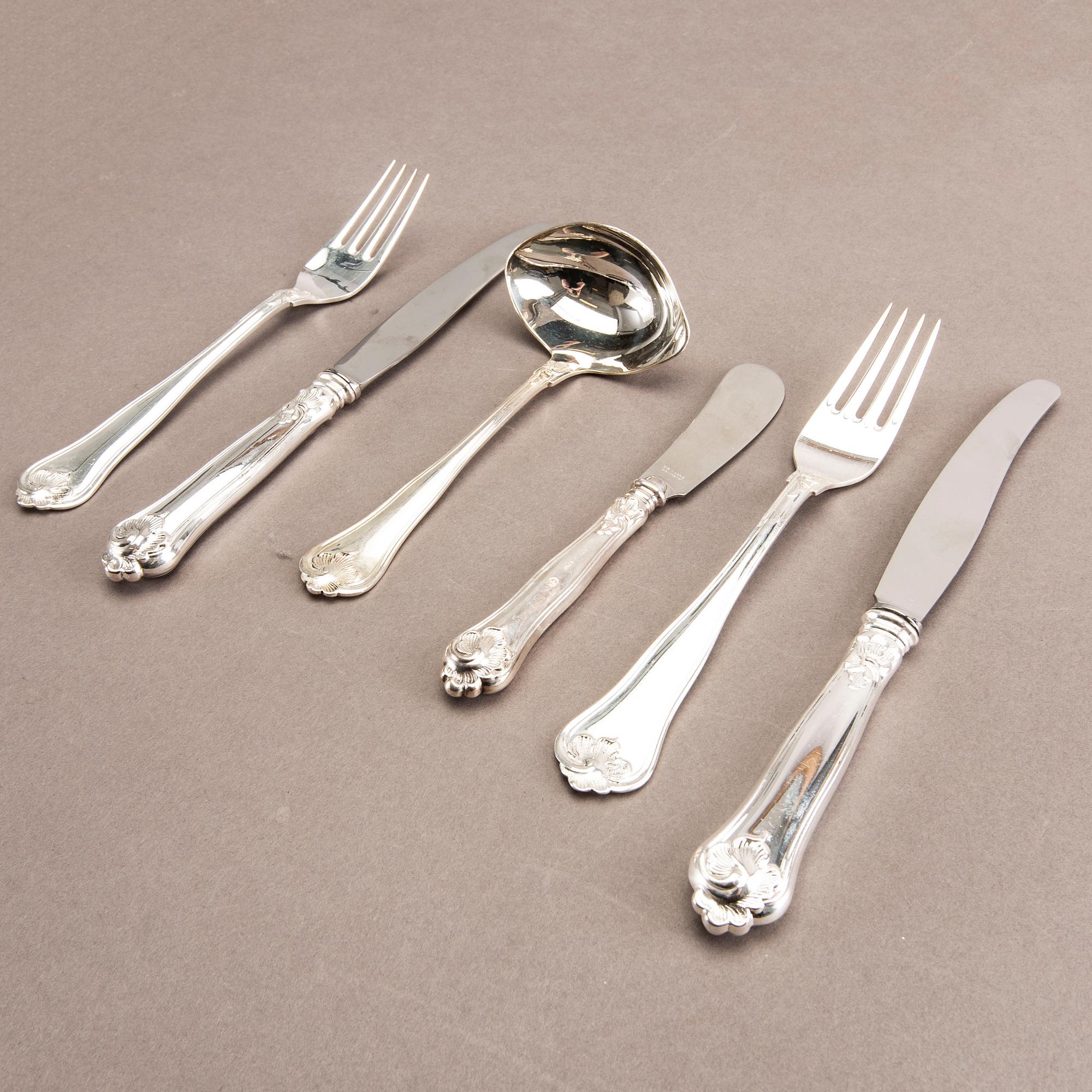 A Danish set of 28 pcs of silver cutlery mark of Cohr 20th century, total weight 1568 gram.