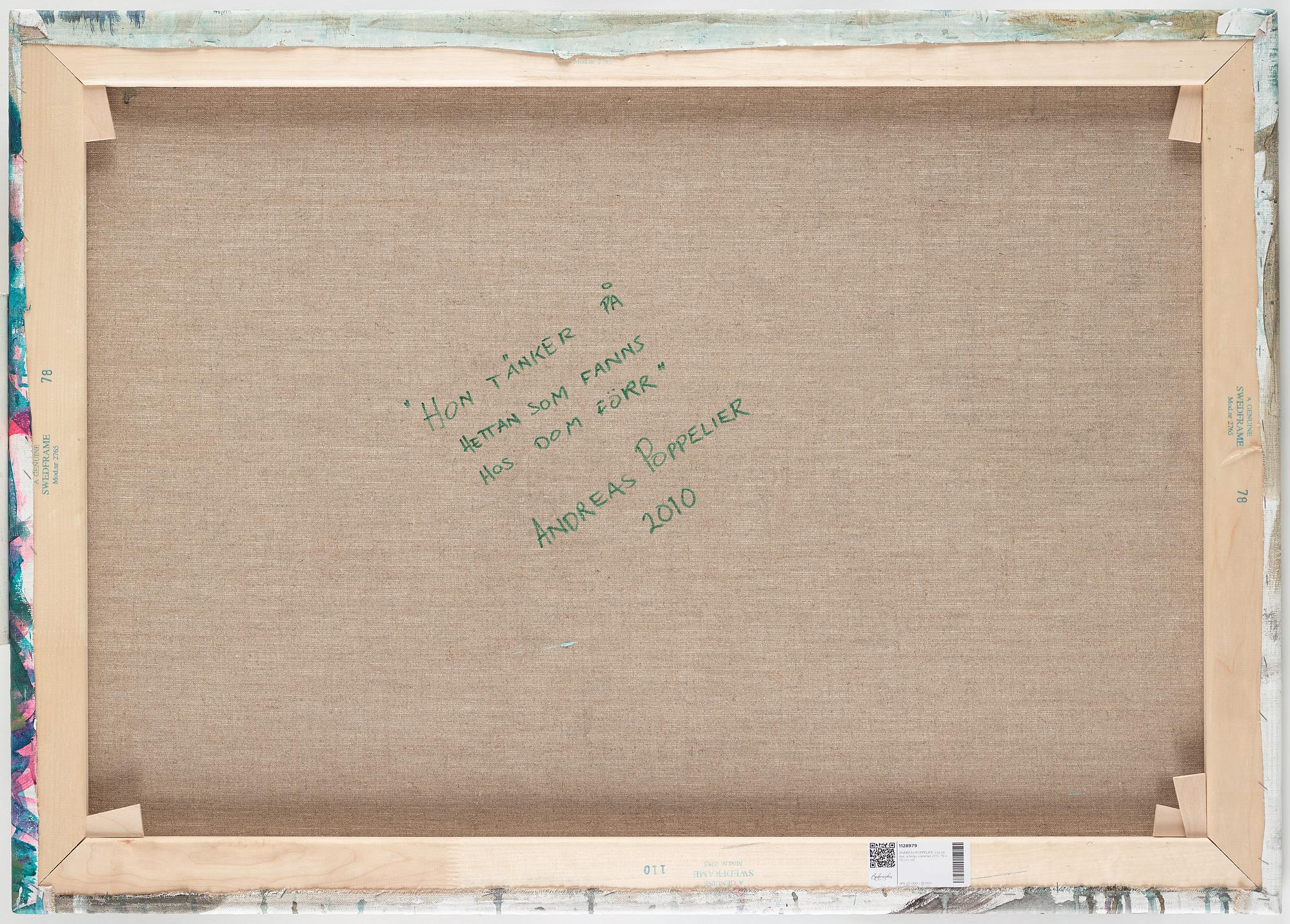 ANDREAS POPPELIER, oil on canvas, signed and dated 2010 verso.