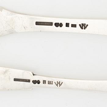 Wiwen Nilsson, fiskkniv samt fiskgaffel, silver, Anders Nilsson, Lund 1928-30.