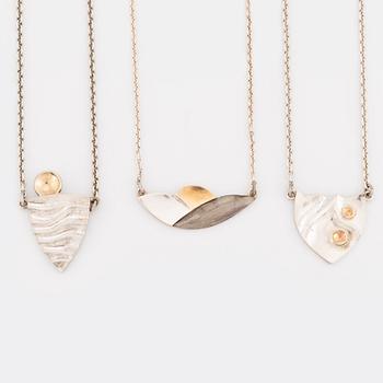 Rolf Karlsson three silver necklaces.