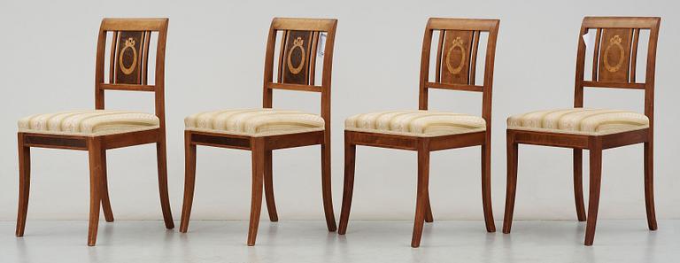 SALONGSGRUPP, 5 delar, Karl-Johan-stil, omkring sekelskiftet 1800/1900.