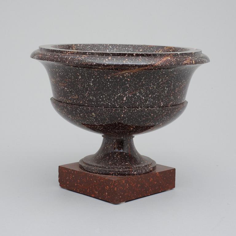 A Swedish Empire 19th century porphyry bowl.