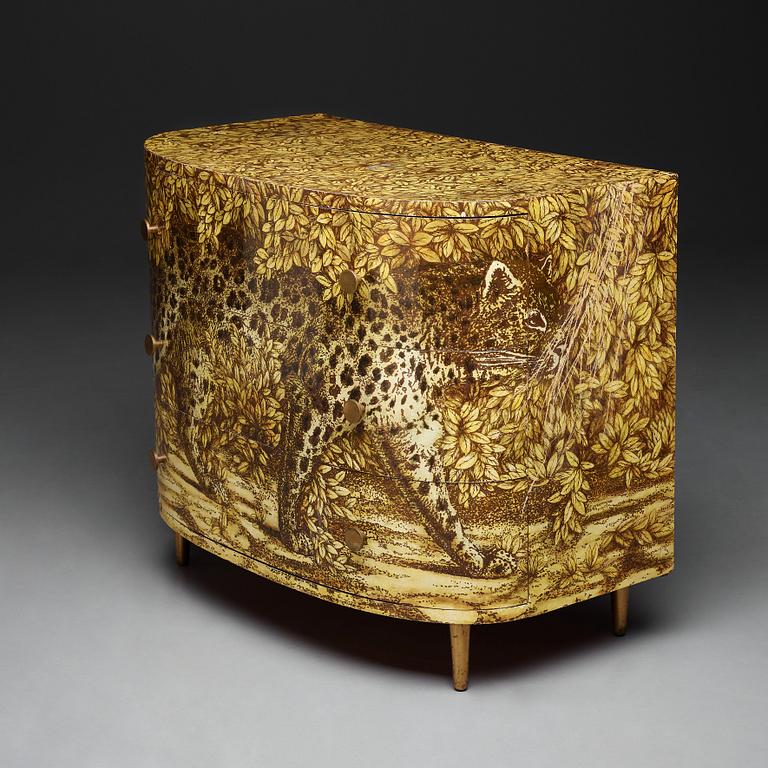 Piero Fornasetti, byrå, "Leopardo", Ateliers Fornasetti,  Milano, 1950-60-tal.