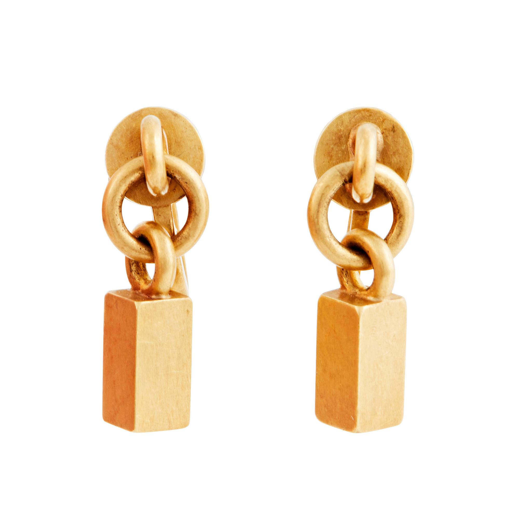 Wiwen Nilsson, ett par örhängen 18K guld,  Lund 1963 och 1949.