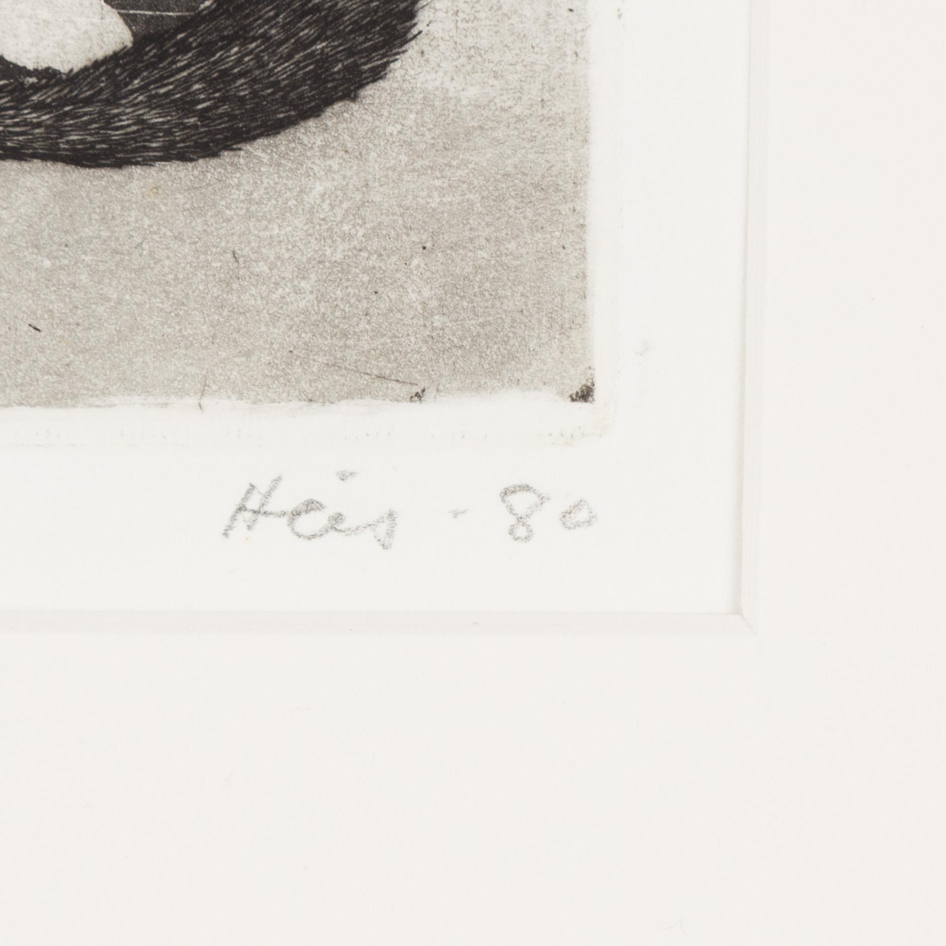 Outi Heiskanen, etching, signed and dated -80, Tpl'a 7/10.