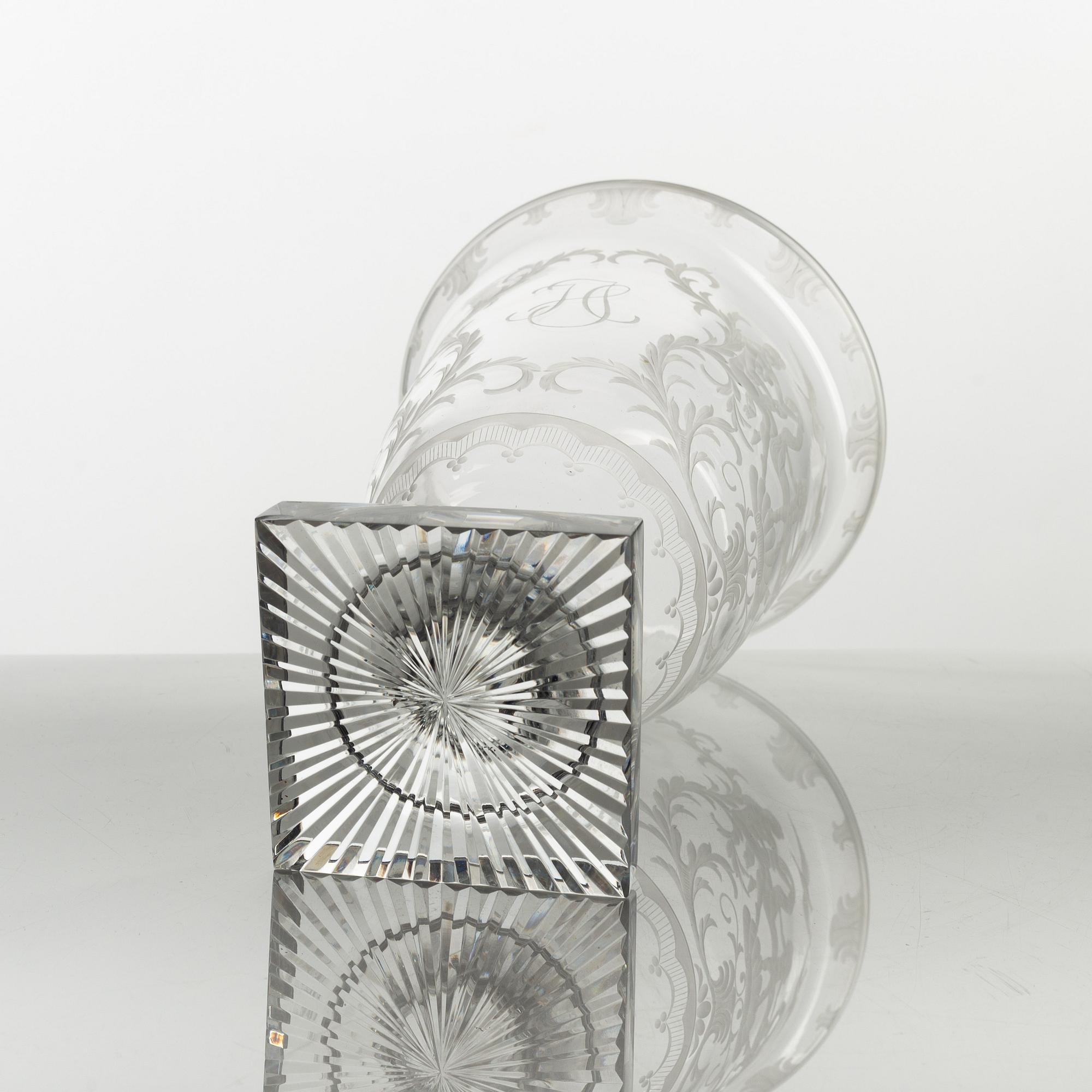 A glass vase, Boda, Sweden, 1920's.