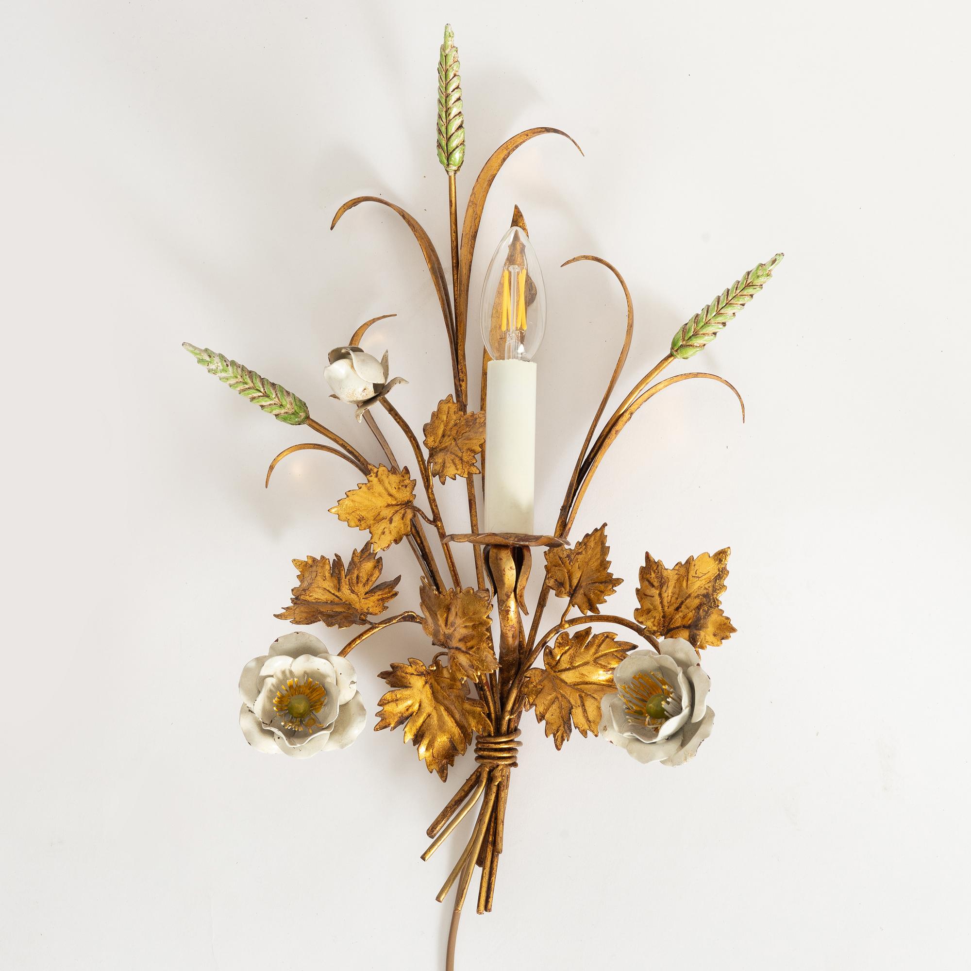 Wall lamps, a pair, Italy, second half of the 20th century.