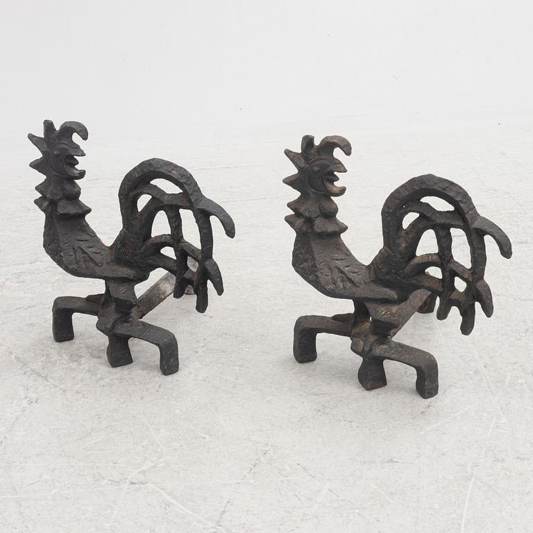 Olle Hermansson, a pair of andirons, Husqvarna, Sweden, 1960's.