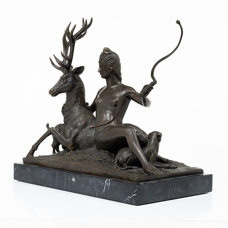 Diana and the deer, P. Jacquiet, after, 21st century.