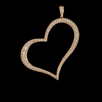 HÄNGE, 18k guld med 189 briljantslipade diamanter, totalt 1.79 ct. Vikt 9 g.