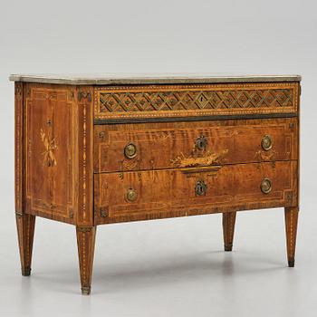 A Gustavian marquetry commode by N. P. Stenström (master in Stockholm 1782-90).