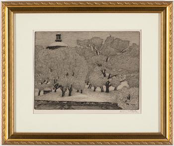 FERDINAND BOBERG, etching, signed.