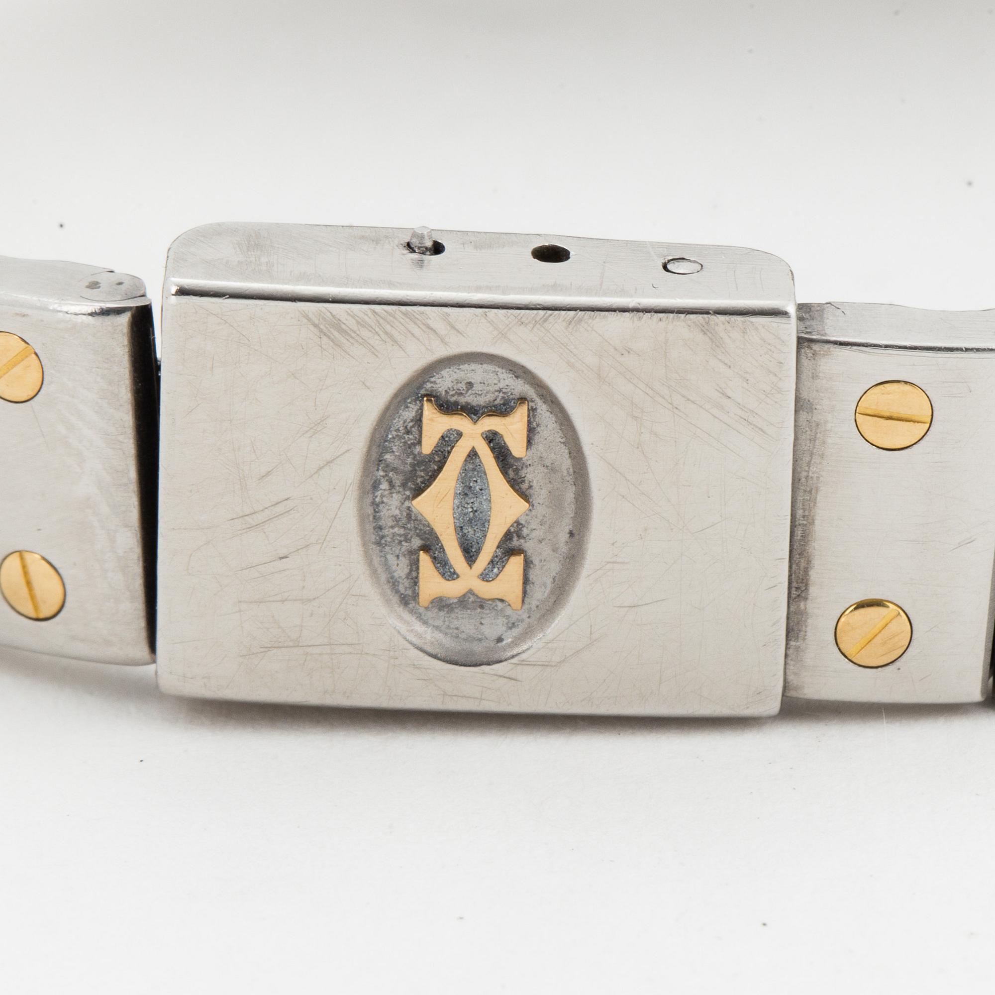 CARTIER, Santos, armbandsur, 24 x 23 (35) mm.