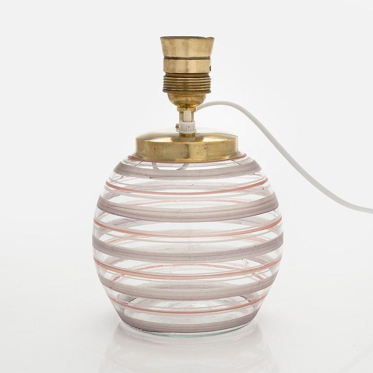 Bordslampa, Köklax Glasbruk, 1930-tal.